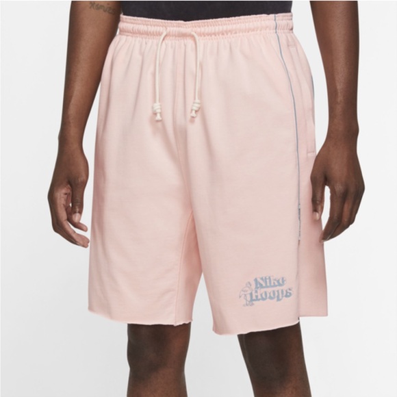 Nike Standard Issue Printing Logo Solid Straight Shorts Pink - Picture 1 of 10